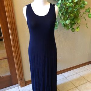 Olive & Oak Navy Maxi Sundress w/ Crocheted Back